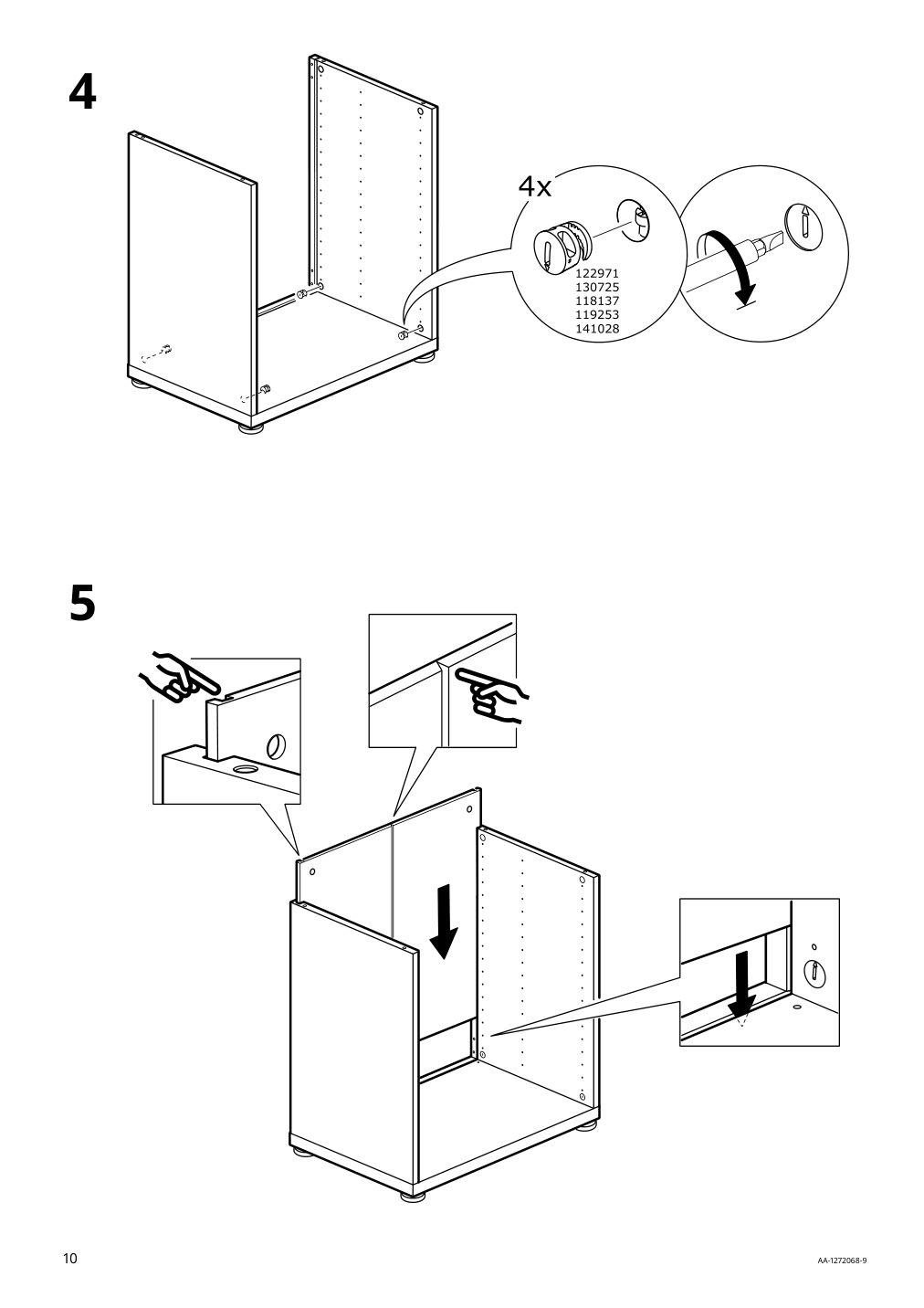 Assembly instructions for IKEA Besta frame black brown | Page 10 - IKEA BESTÅ storage combination with doors 293.250.70