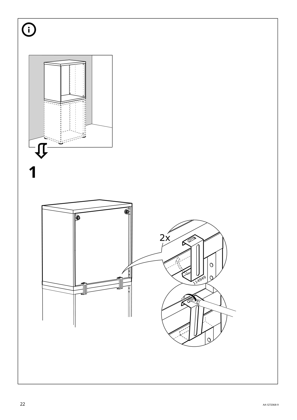 Assembly instructions for IKEA Besta frame black brown | Page 22 - IKEA BESTÅ storage combination with doors 293.250.70