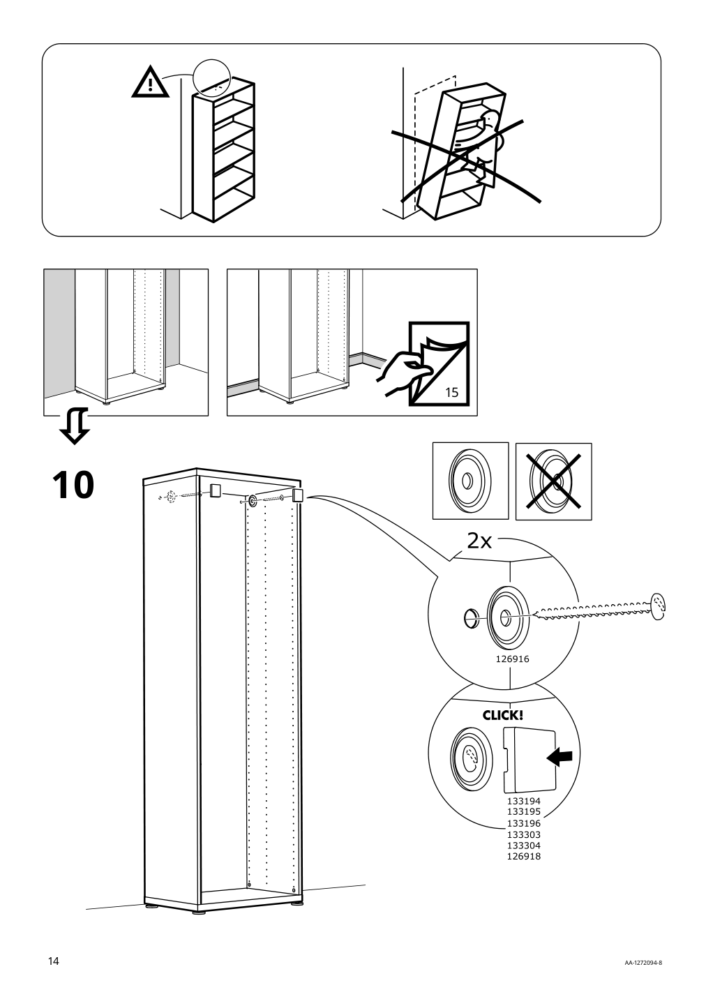 Assembly instructions for IKEA Besta frame black brown | Page 14 - IKEA BESTÅ TV storage combination/glass doors 595.684.15