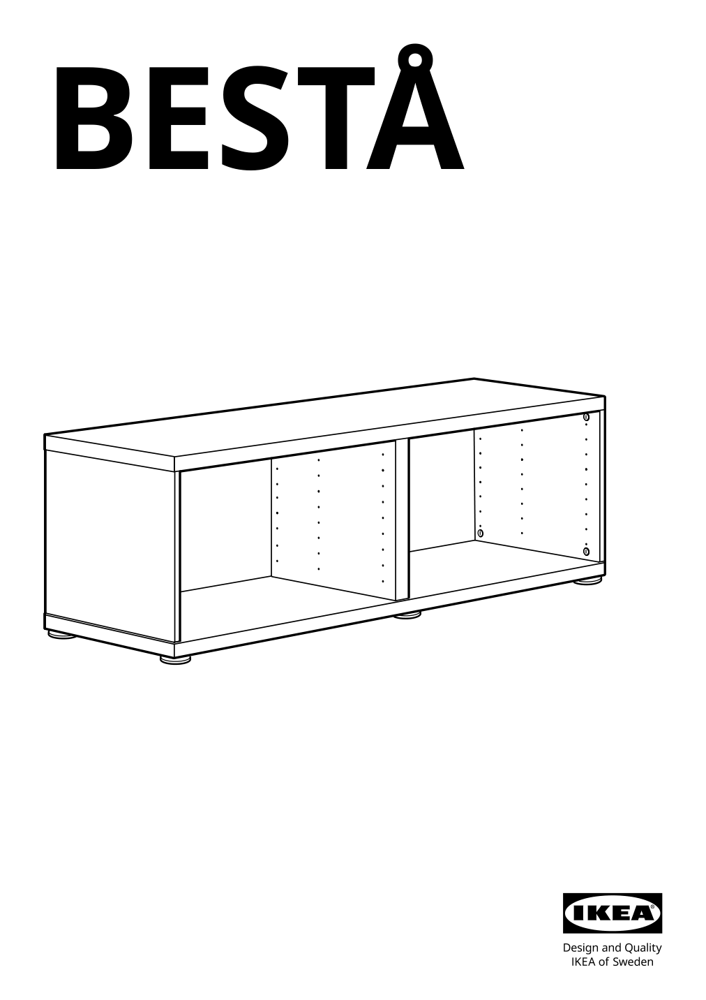 Assembly instructions for IKEA Besta frame black brown | Page 1 - IKEA BESTÅ storage combination w doors/drawers 194.360.40