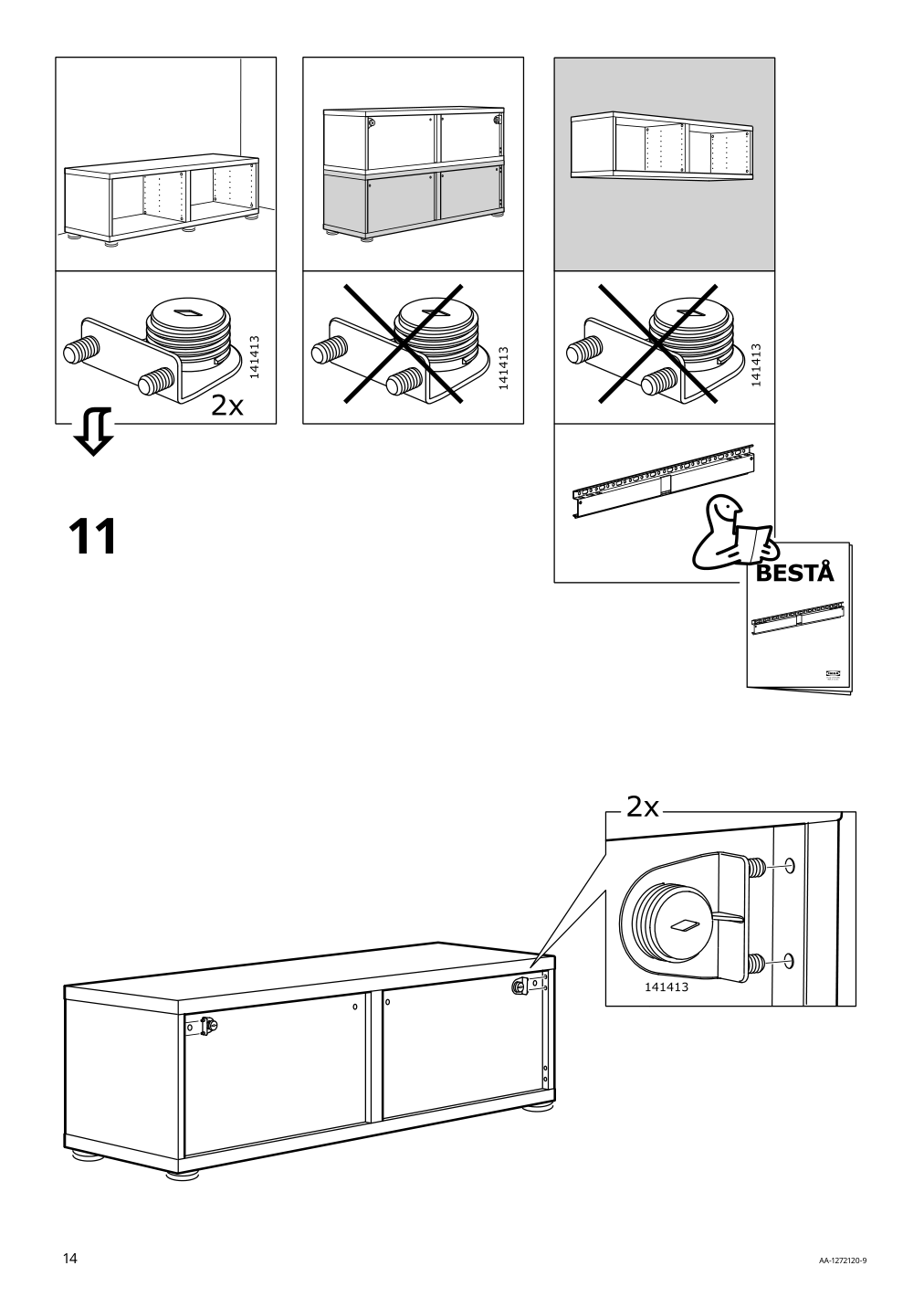 Assembly instructions for IKEA Besta frame black brown | Page 14 - IKEA BESTÅ wall-mounted cabinet combination 394.408.33