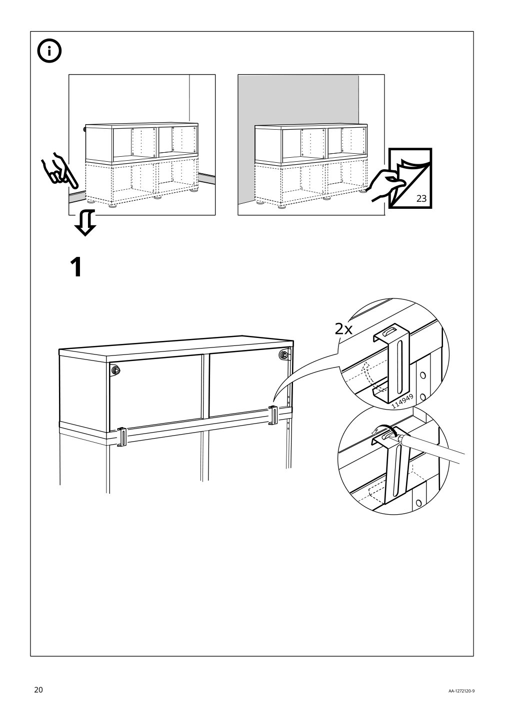 Assembly instructions for IKEA Besta frame black brown | Page 20 - IKEA BESTÅ TV storage combination/glass doors 895.693.57