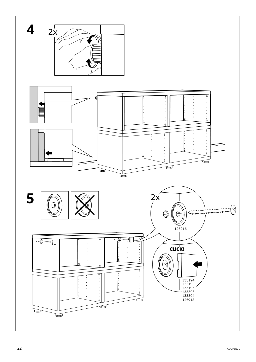 Assembly instructions for IKEA Besta frame black brown | Page 22 - IKEA BESTÅ storage combination with doors 394.214.53