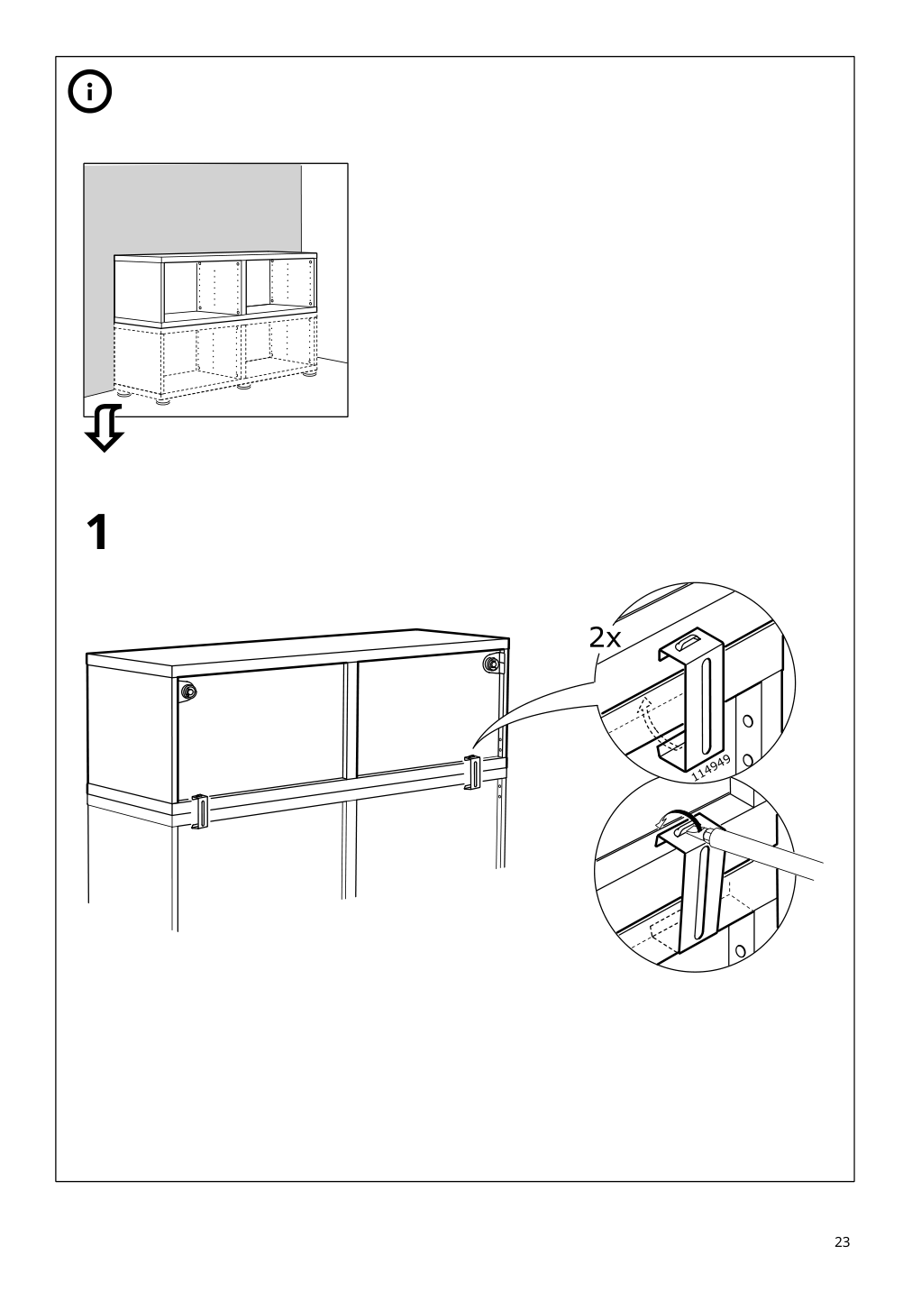 Assembly instructions for IKEA Besta frame black brown | Page 23 - IKEA BESTÅ storage combination with doors 394.214.53