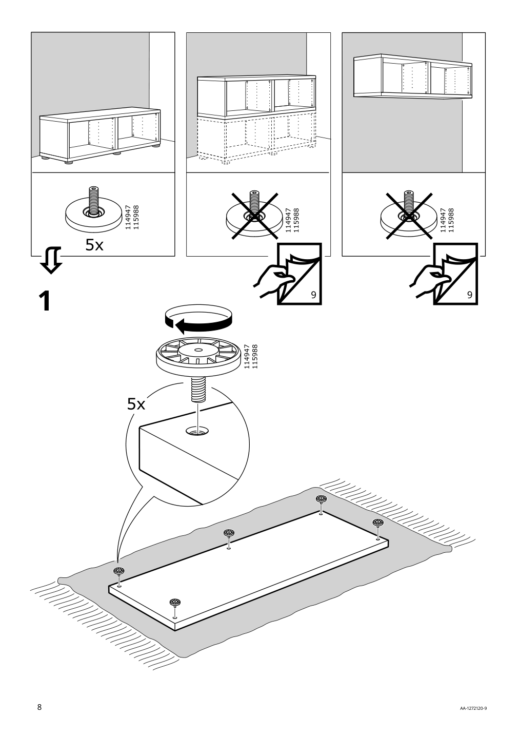 Assembly instructions for IKEA Besta frame black brown | Page 8 - IKEA BESTÅ TV storage combination/glass doors 895.693.57