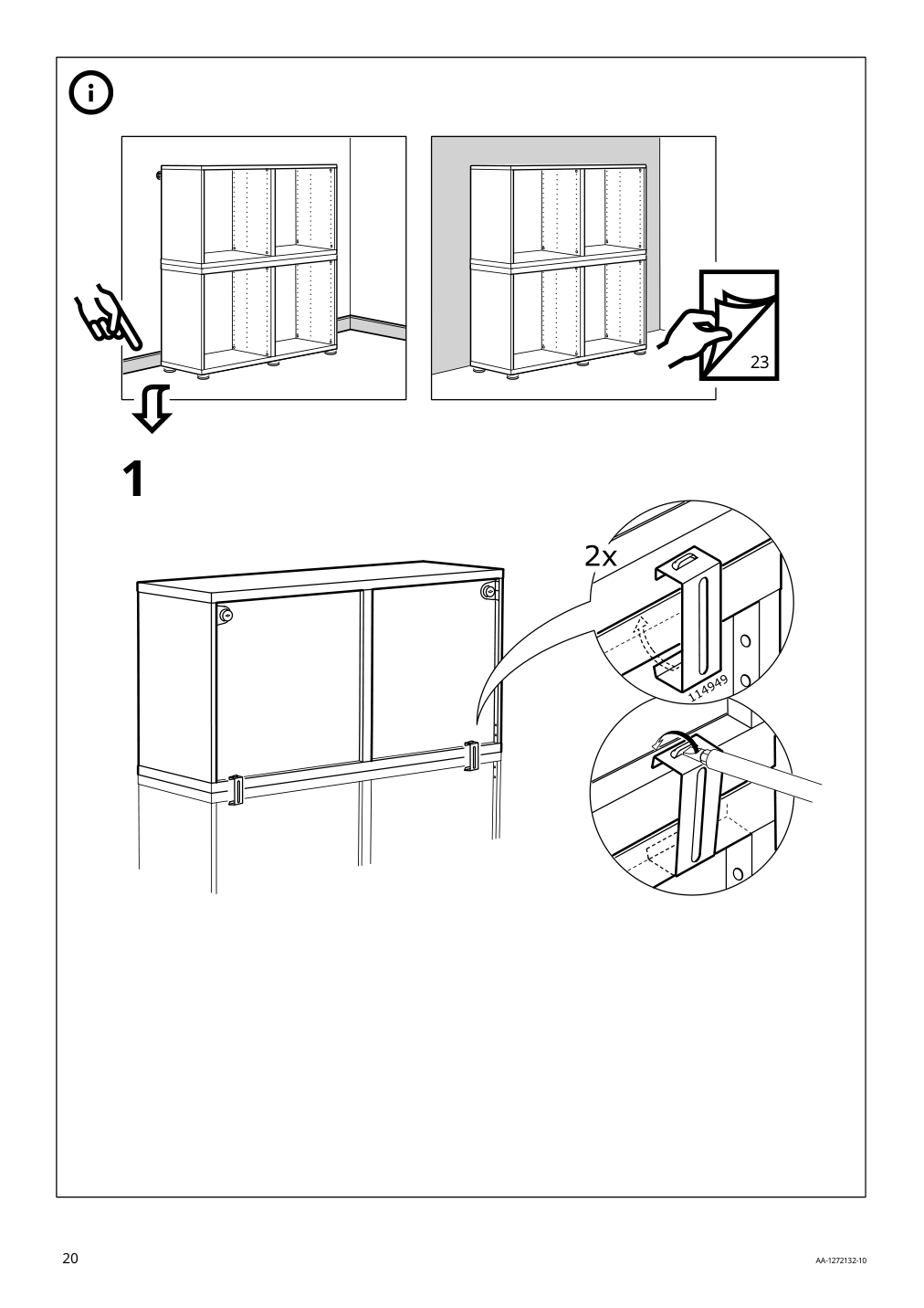 Assembly instructions for IKEA Besta frame black brown | Page 20 - IKEA BESTÅ storage combination with doors 293.250.70