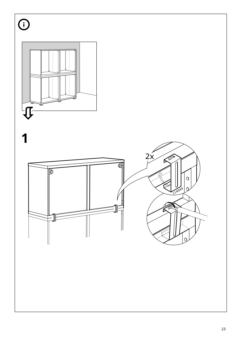 Assembly instructions for IKEA Besta frame black brown | Page 23 - IKEA BESTÅ storage combination with doors 892.078.13