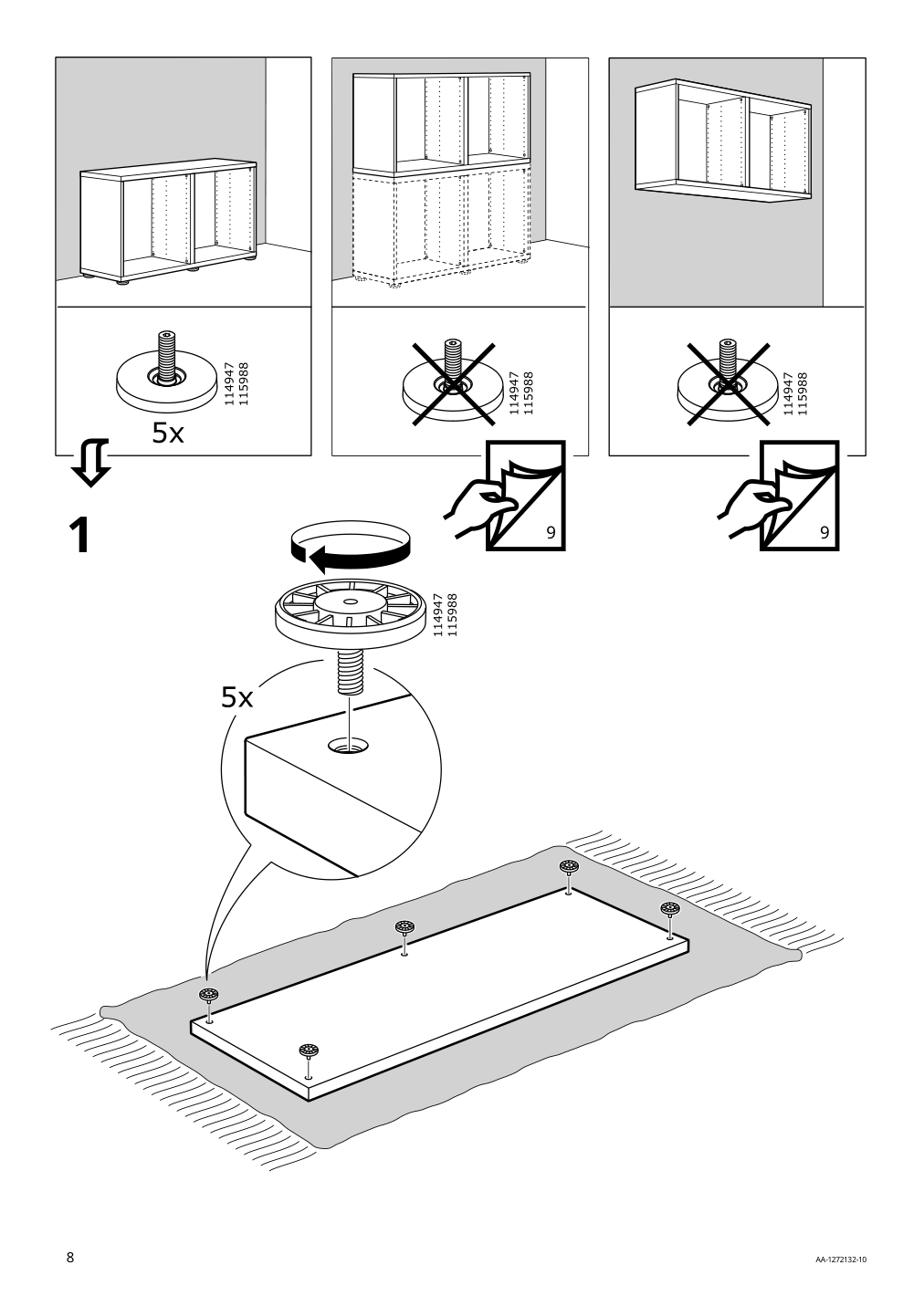 Assembly instructions for IKEA Besta frame black brown | Page 8 - IKEA BESTÅ storage combination with doors 994.214.31