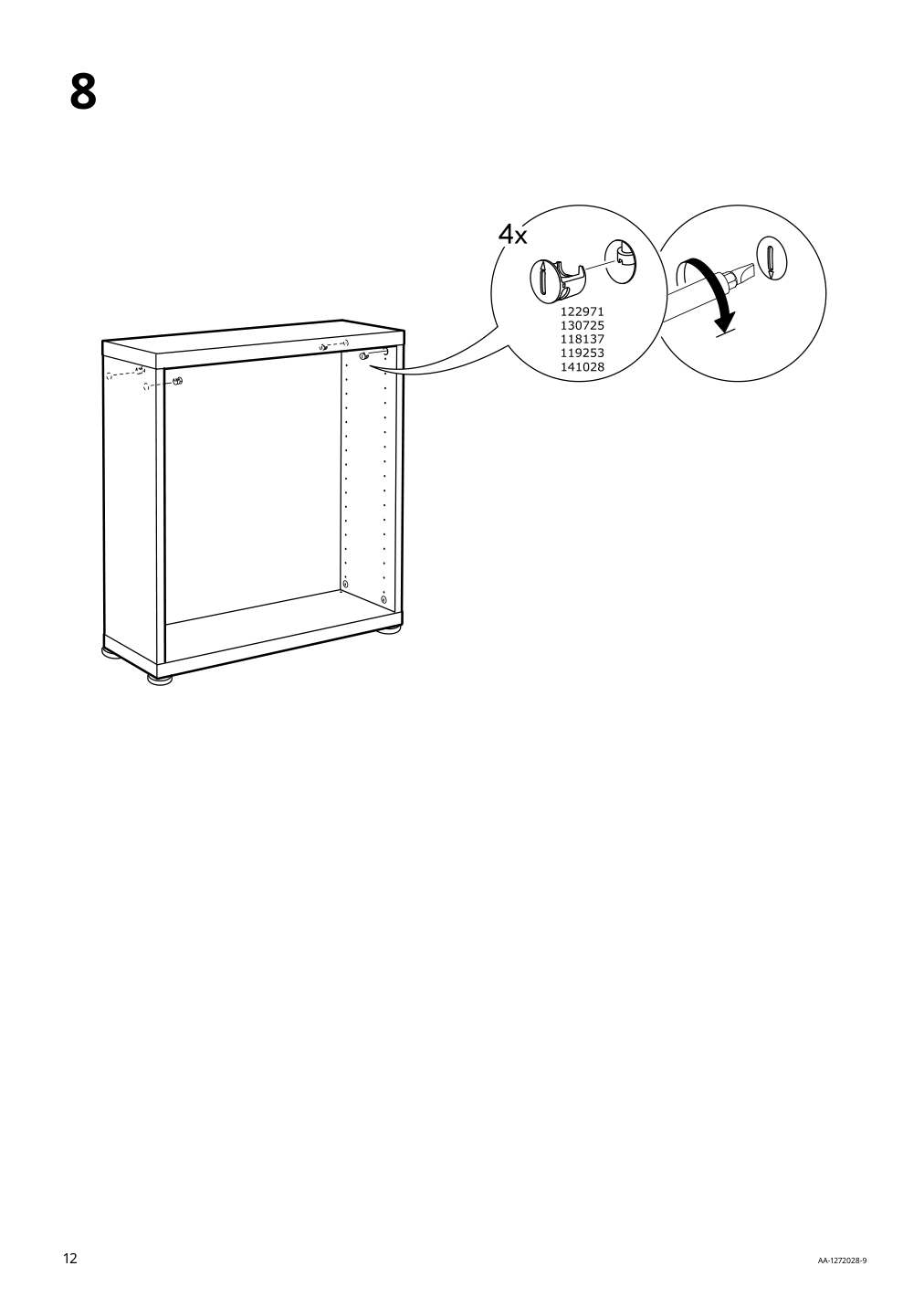 Assembly instructions for IKEA Besta frame white stained oak effect | Page 12 - IKEA BESTÅ storage combination w doors/drawers 494.125.04