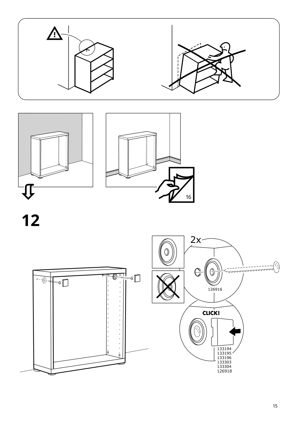 Assembly instructions for IKEA Besta frame white stained oak effect | Page 15 - IKEA BESTÅ storage combination w doors/drawers 494.125.04