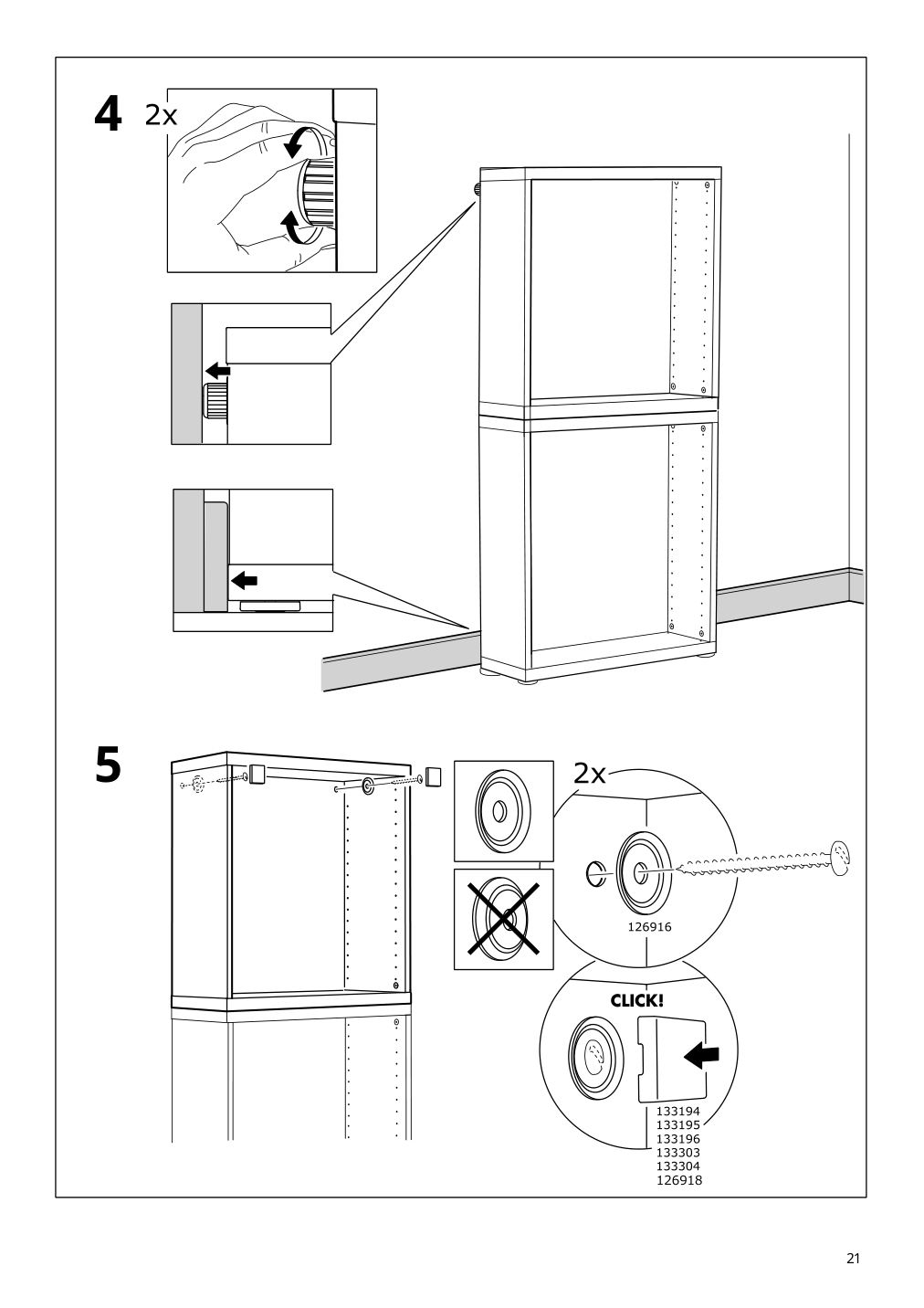 Assembly instructions for IKEA Besta frame white stained oak effect | Page 21 - IKEA BESTÅ storage combination w doors/drawers 494.125.04