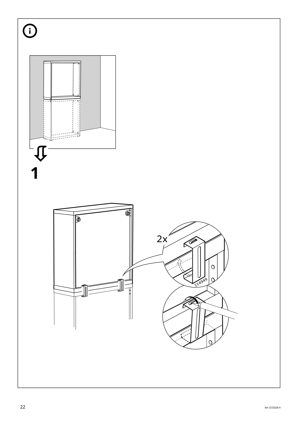 Assembly instructions for IKEA Besta frame white stained oak effect | Page 22 - IKEA BESTÅ storage combination w doors/drawers 494.125.04