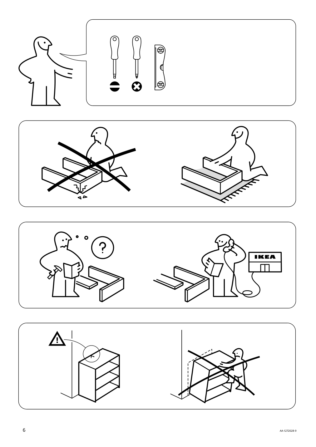 Assembly instructions for IKEA Besta frame white stained oak effect | Page 6 - IKEA BESTÅ storage combination w doors/drawers 494.125.04