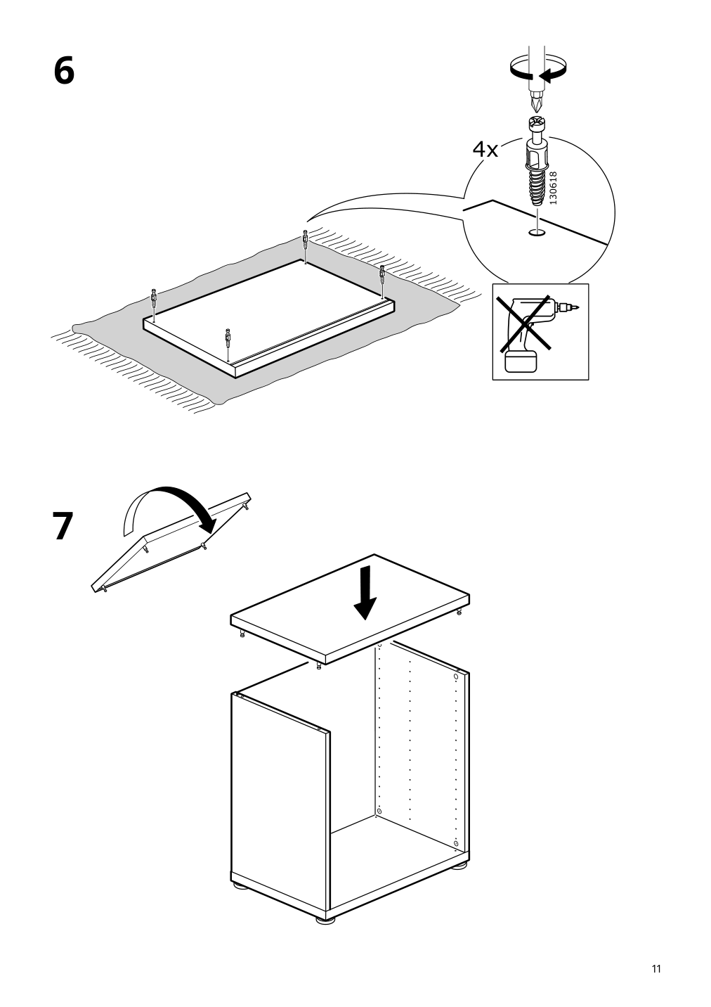 Assembly instructions for IKEA Besta frame walnut effect light gray | Page 11 - IKEA BESTÅ TV unit with doors and drawers 092.980.01