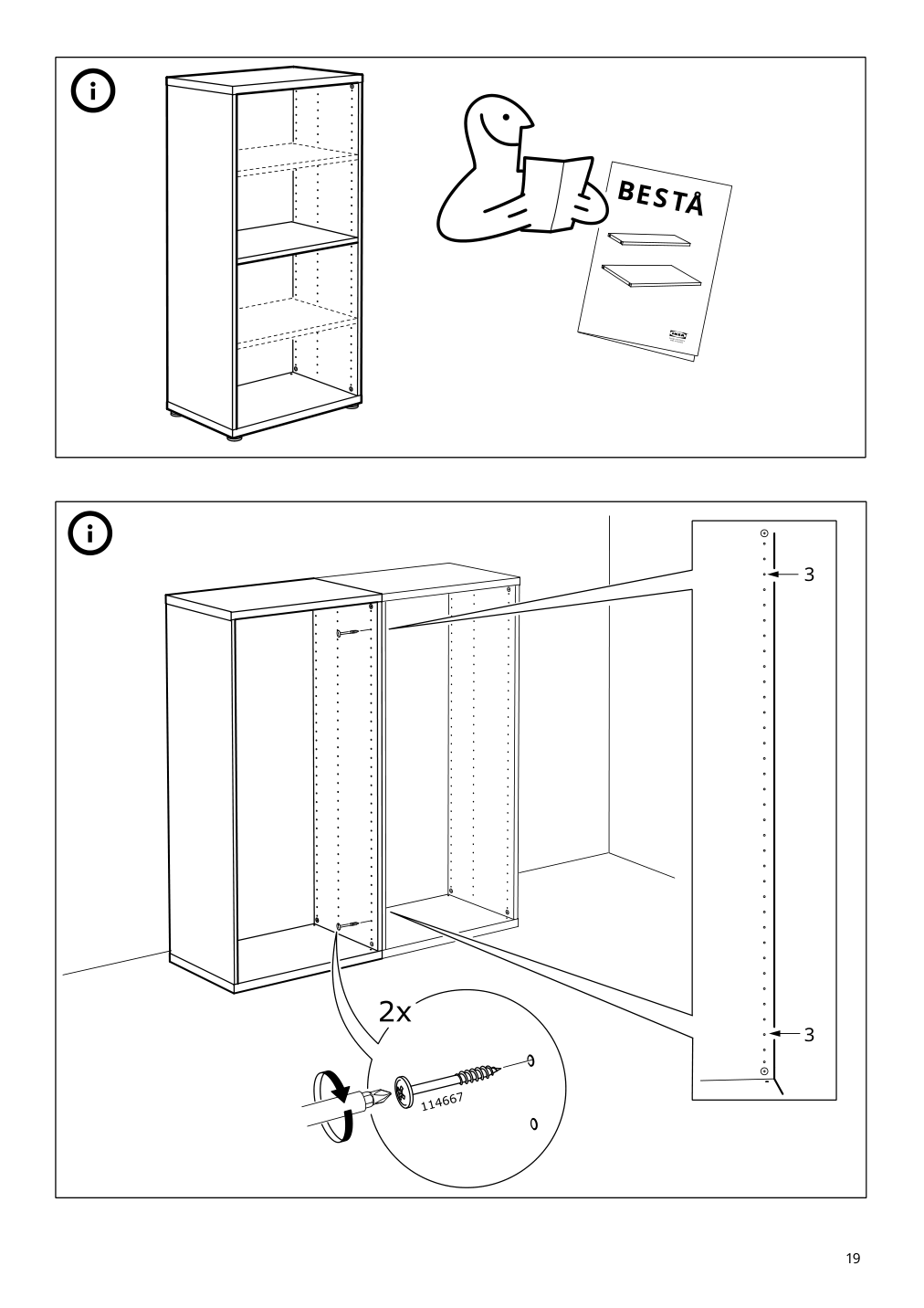 Assembly instructions for IKEA Besta frame walnut effect light gray | Page 19 - IKEA BESTÅ frame 402.473.68