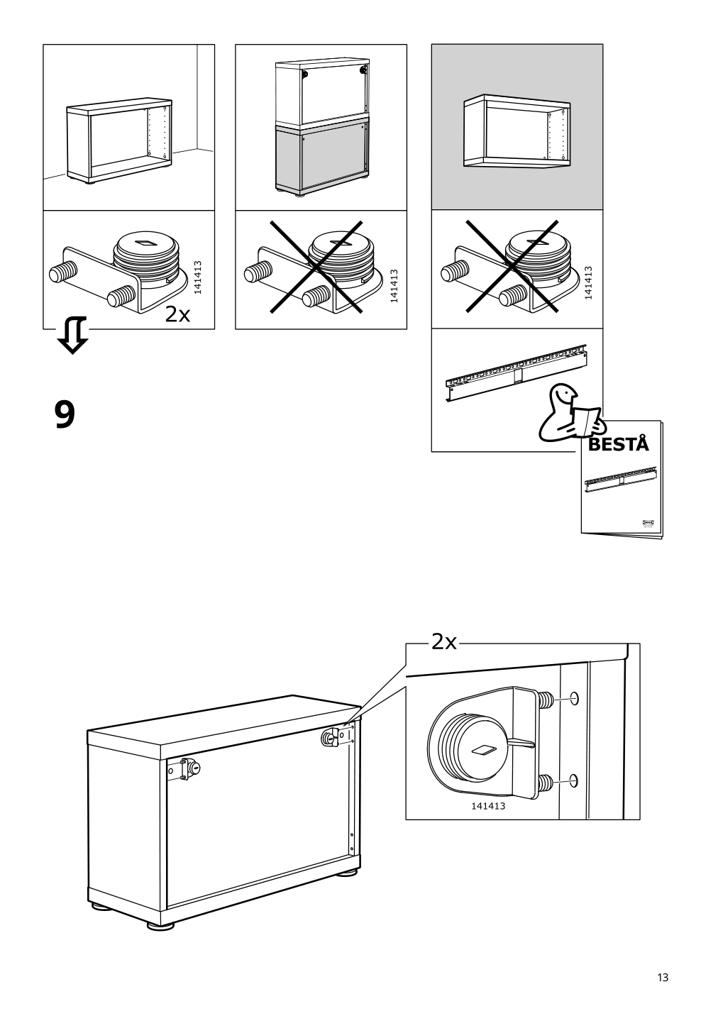 Assembly instructions for IKEA Besta frame white | Page 13 - IKEA BESTÅ wall-mounted cabinet combination 094.292.24