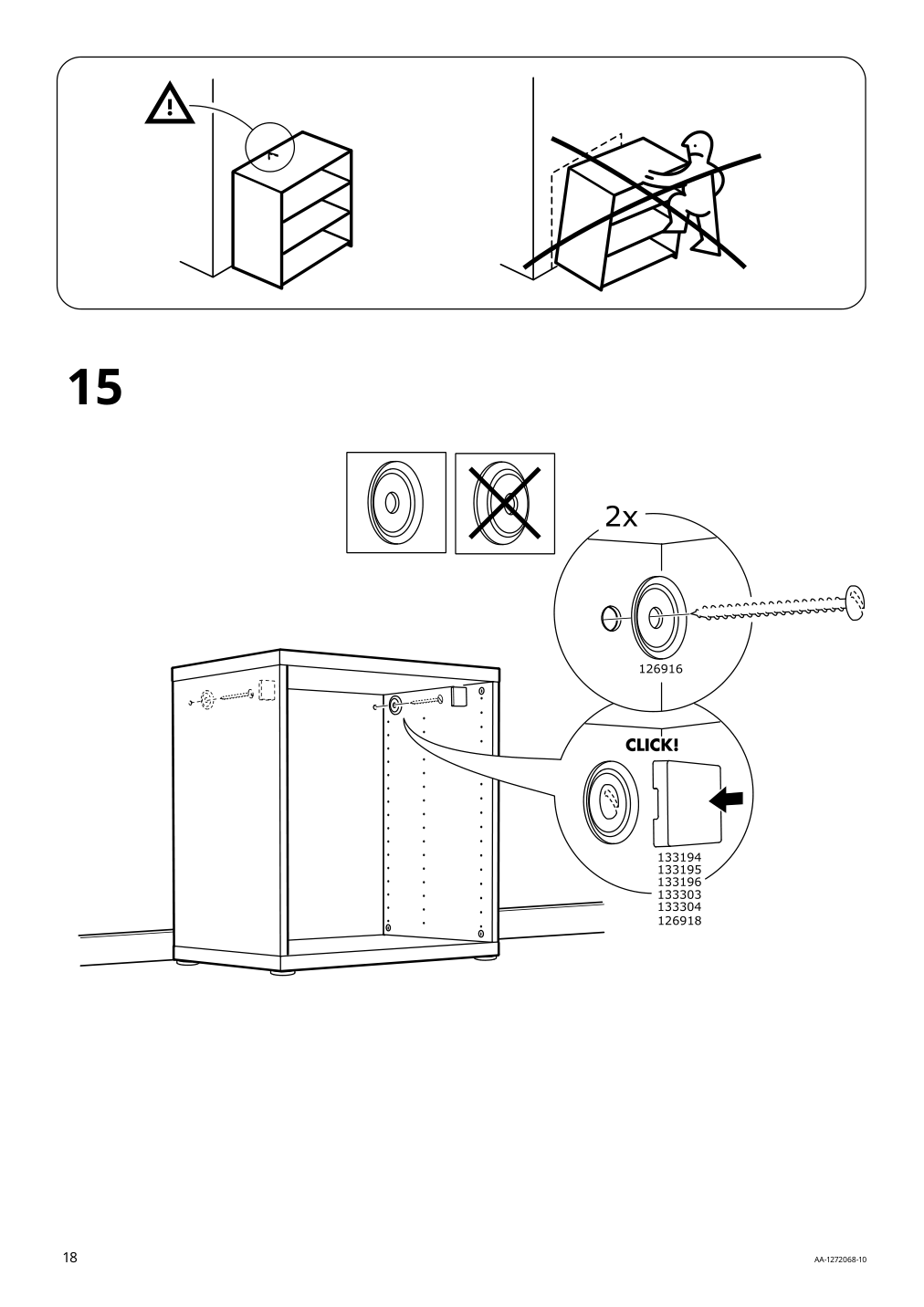 Assembly instructions for IKEA Besta frame white | Page 18 - IKEA BESTÅ storage combination with drawers 195.754.94