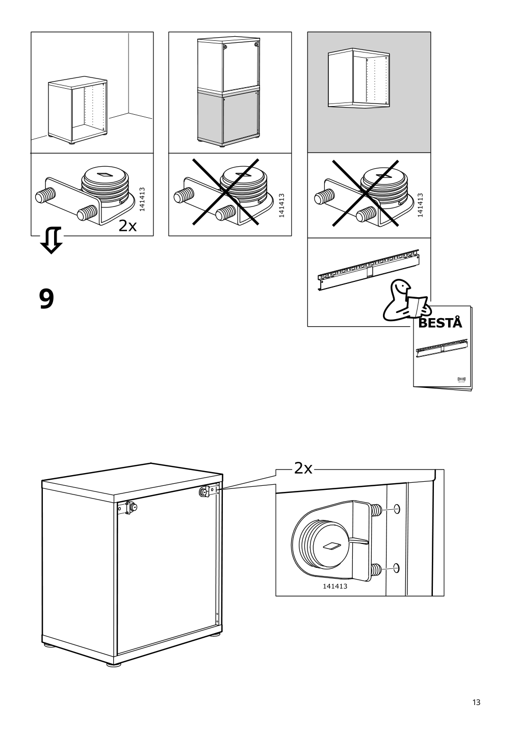 Assembly instructions for IKEA Besta frame white | Page 13 - IKEA BESTÅ storage combination with doors 293.843.47