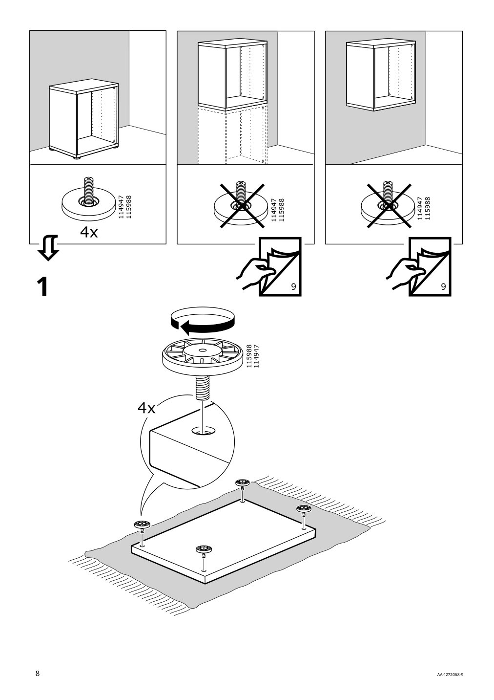 Assembly instructions for IKEA Besta frame white | Page 8 - IKEA BESTÅ TV unit with doors and drawers 092.975.20