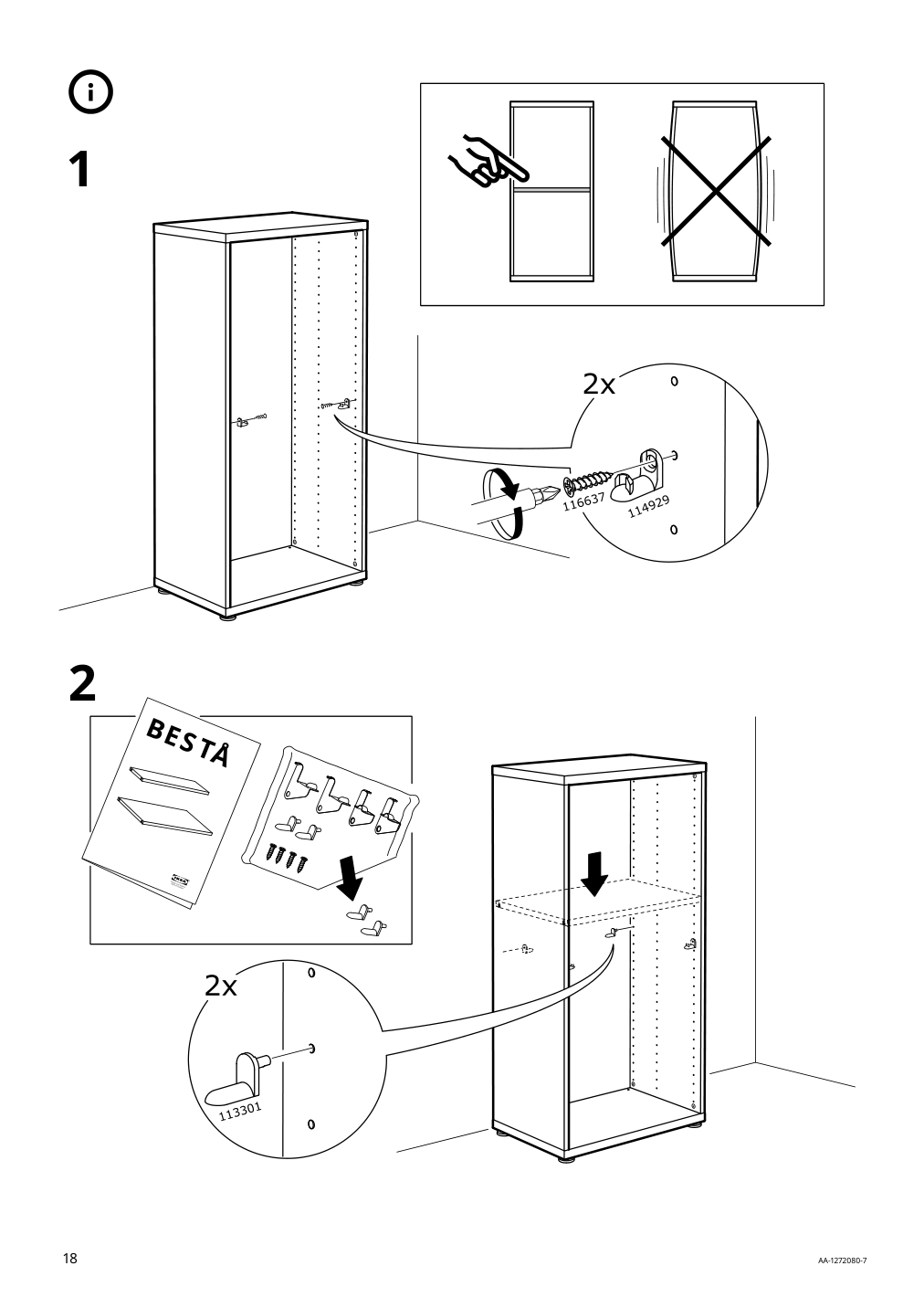 Assembly instructions for IKEA Besta frame white | Page 18 - IKEA BESTÅ TV storage combination/glass doors 095.686.39