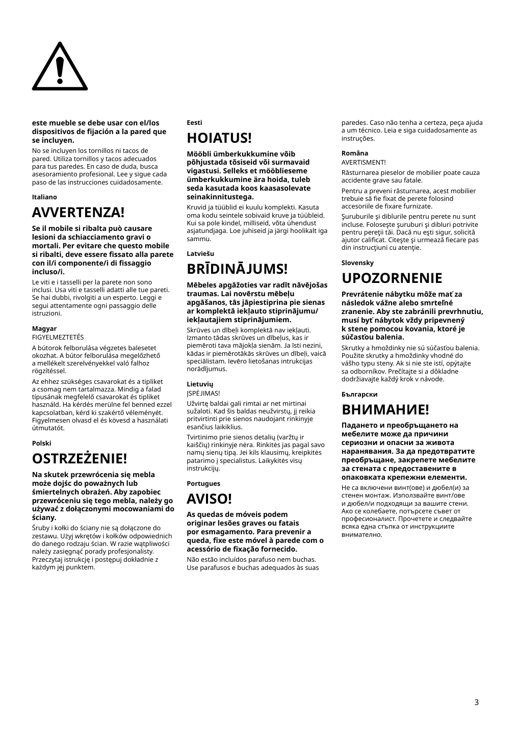 Assembly instructions for IKEA Besta frame white | Page 3 - IKEA BESTÅ TV storage combination/glass doors 594.062.63