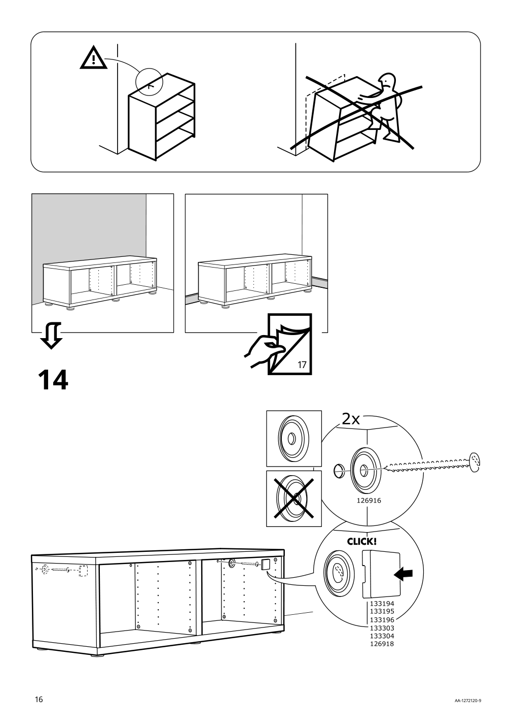 Assembly instructions for IKEA Besta frame white | Page 16 - IKEA BESTÅ TV storage combination/glass doors 894.123.52