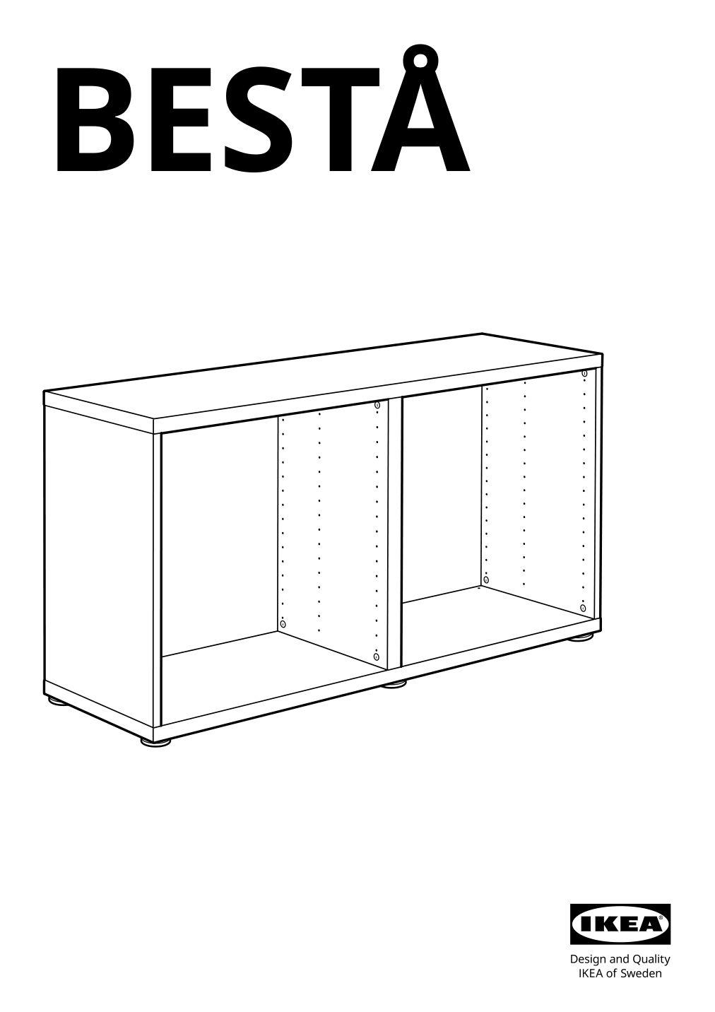 Assembly instructions for IKEA Besta frame white | Page 1 - IKEA BESTÅ storage combination w doors/drawers 394.190.06