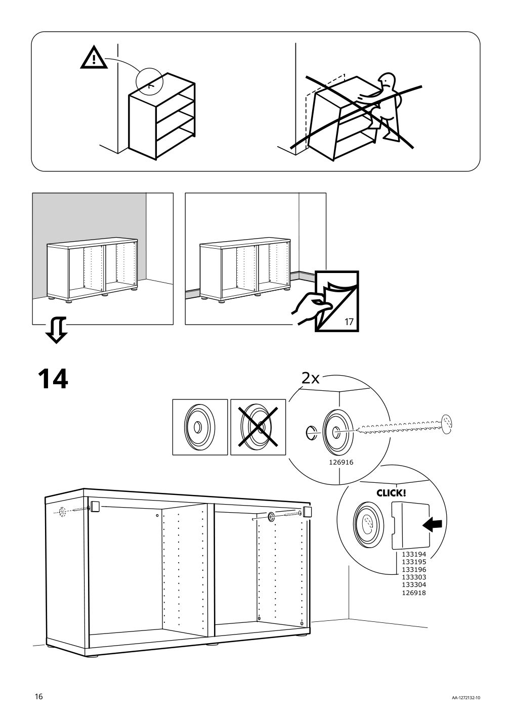 Assembly instructions for IKEA Besta frame white | Page 16 - IKEA BESTÅ storage combination w doors/drawers 993.246.42