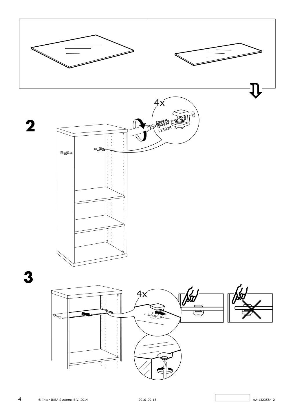 Assembly instructions for IKEA Besta glass shelf glass | Page 4 - IKEA BESTÅ TV storage combination/glass doors 595.684.15