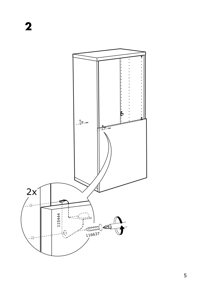 Assembly instructions for IKEA Besta shelf black brown | Page 5 - IKEA BESTÅ wall cabinet with 2 doors 394.170.93