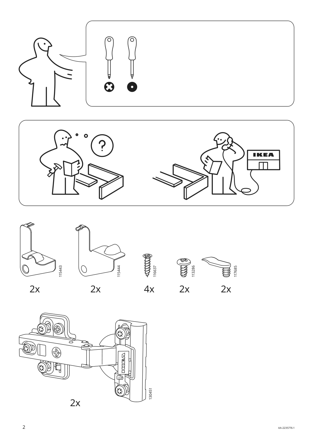 Assembly instructions for IKEA Besta soft closing push open hinge | Page 2 - IKEA BESTÅ storage combination with drawers 195.754.94