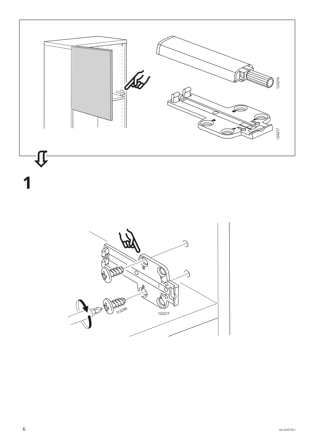 Assembly instructions for IKEA Besta soft closing push open hinge | Page 6 - IKEA BESTÅ wall cabinet with 2 doors 394.170.93