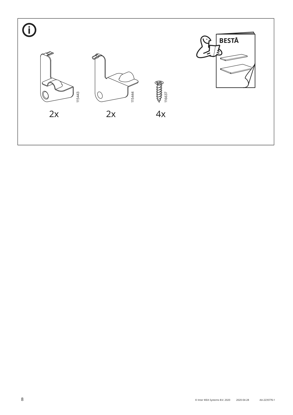 Assembly instructions for IKEA Besta soft closing push open hinge | Page 8 - IKEA BESTÅ storage combination with doors 093.245.90