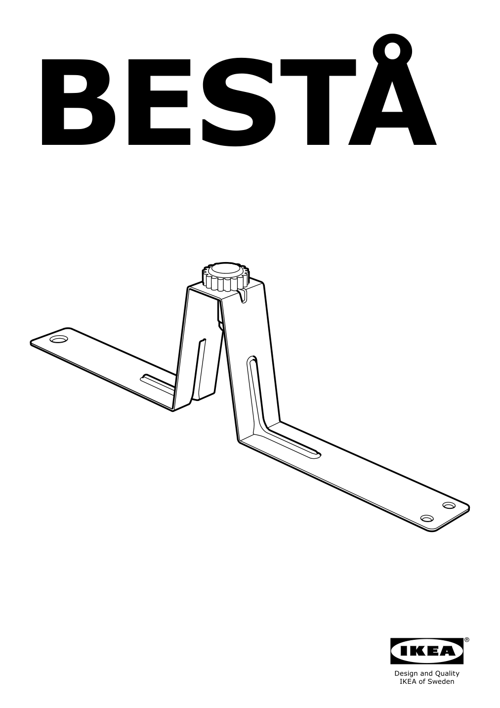 Assembly instructions for IKEA Besta support leg gray | Page 1 - IKEA BESTÅ TV bench with doors and drawers 195.680.16