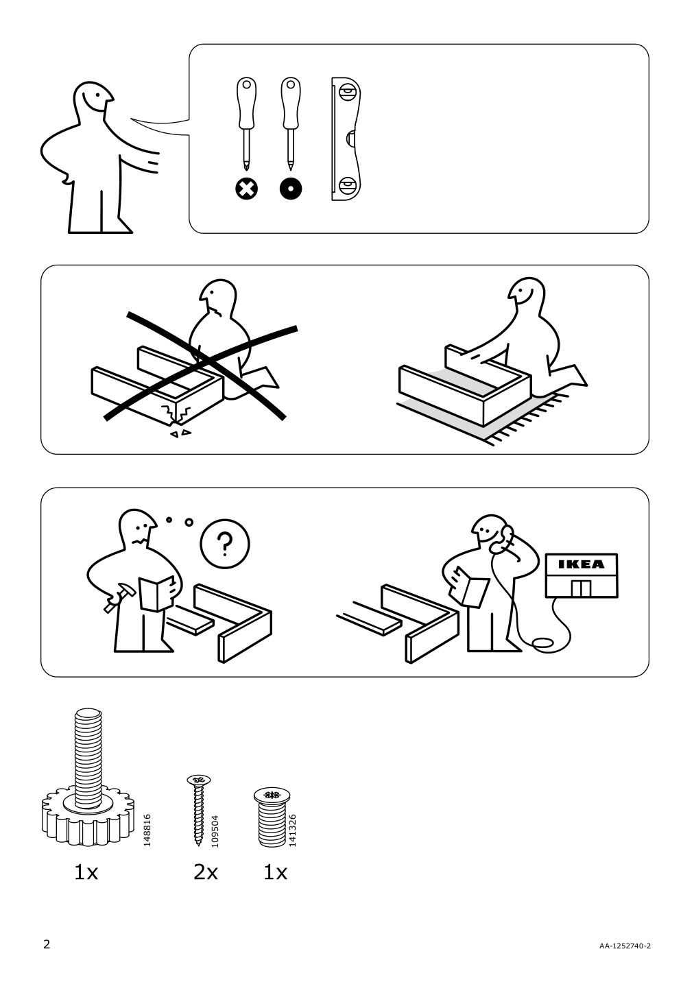 Assembly instructions for IKEA Besta support leg gray | Page 2 - IKEA BESTÅ storage combination w doors/drawers 294.402.30