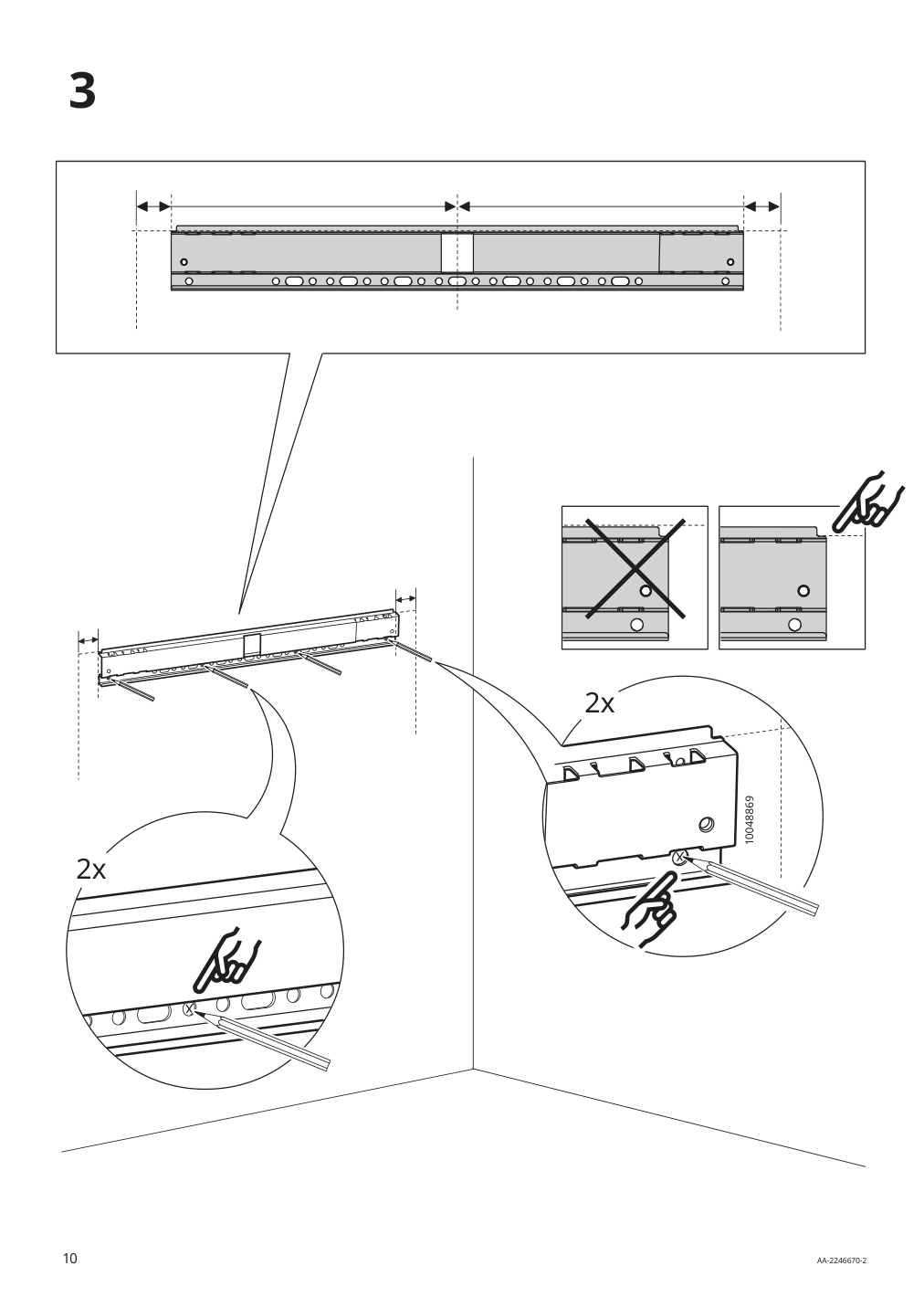 Assembly instructions for IKEA Besta suspension rail silver color | Page 10 - IKEA BESTÅ wall-mounted cabinet combination 494.408.61