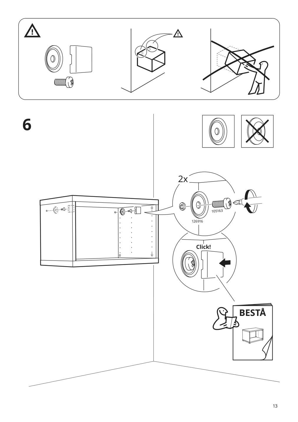 Assembly instructions for IKEA Besta suspension rail silver color | Page 13 - IKEA BESTÅ wall-mounted cabinet combination 594.408.46