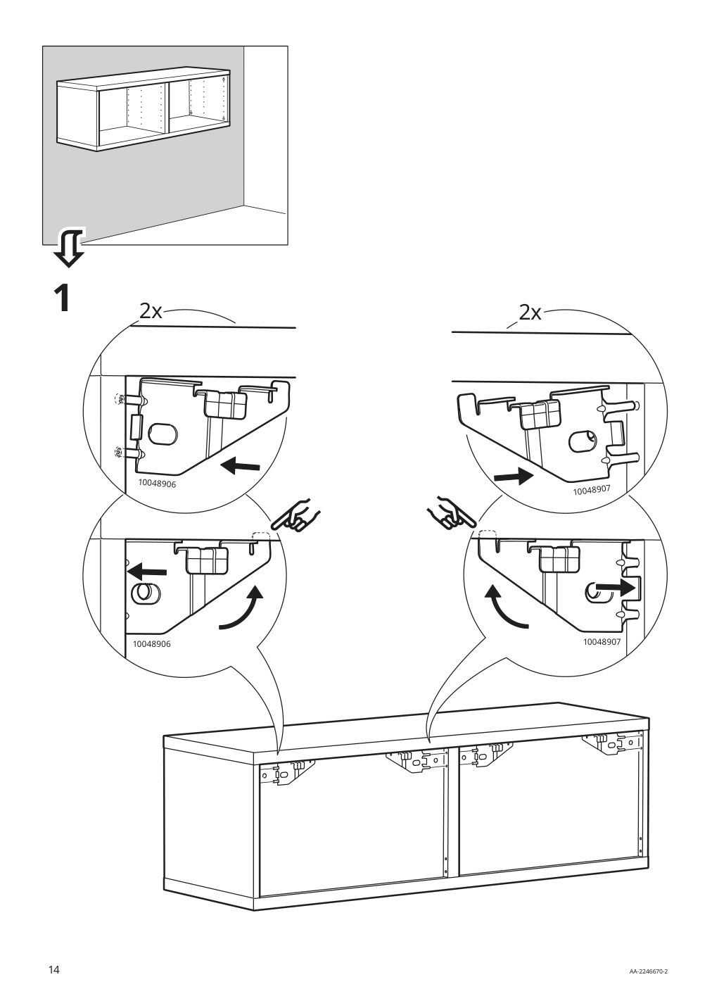 Assembly instructions for IKEA Besta suspension rail silver color | Page 14 - IKEA BESTÅ wall-mounted cabinet combination 994.296.63