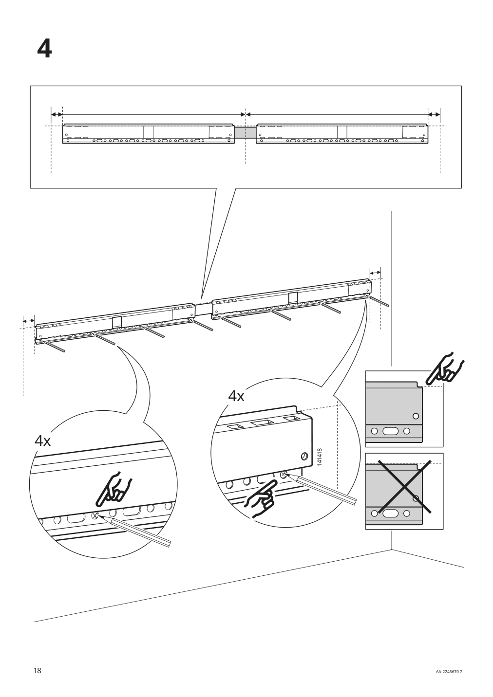 Assembly instructions for IKEA Besta suspension rail silver color | Page 18 - IKEA BESTÅ storage combination w doors/drawers 894.215.49