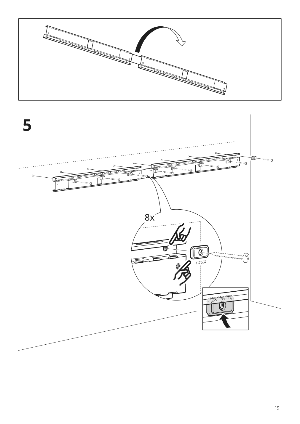 Assembly instructions for IKEA Besta suspension rail silver color | Page 19 - IKEA BESTÅ wall-mounted cabinet combination 294.407.96