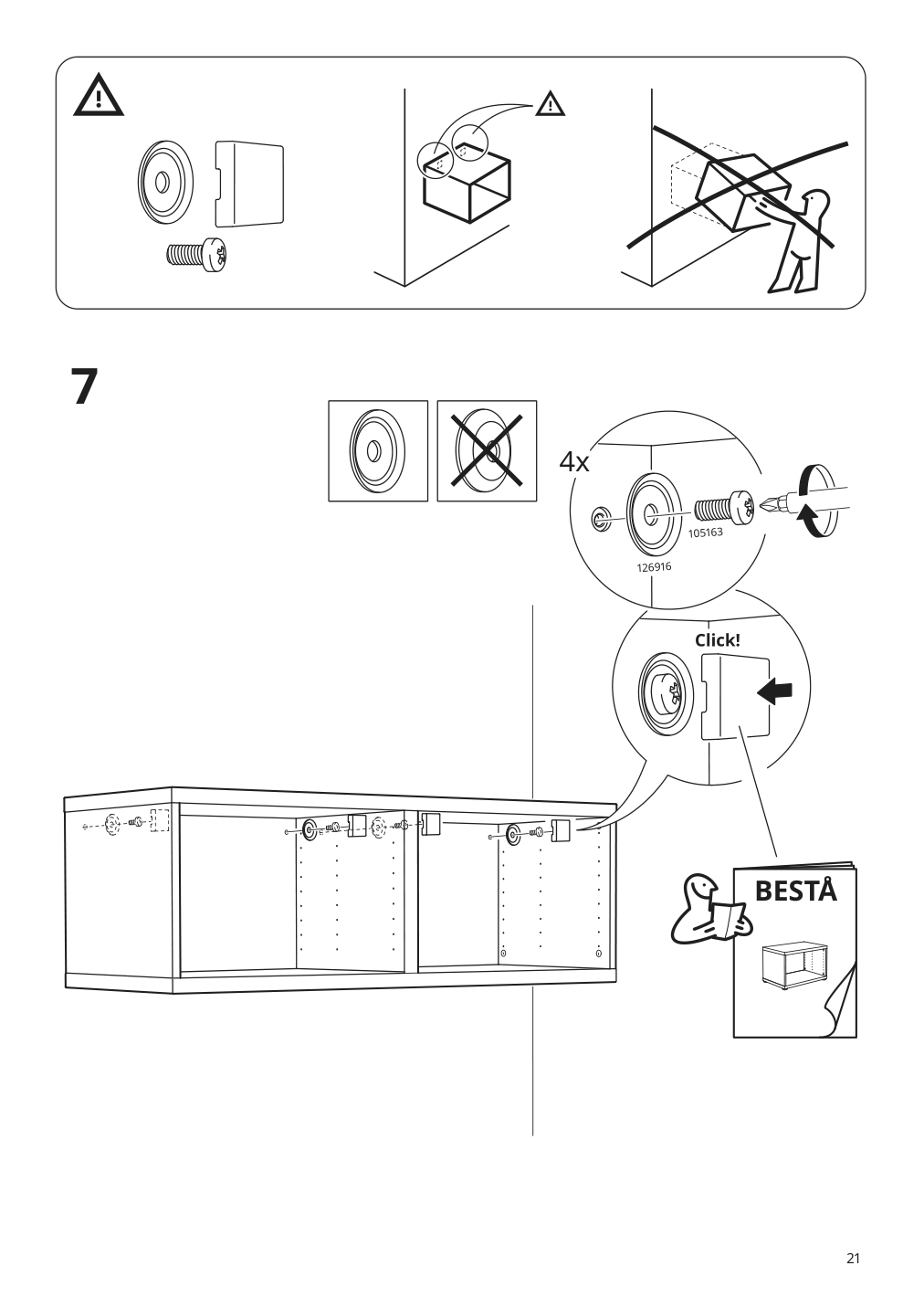 Assembly instructions for IKEA Besta suspension rail silver color | Page 21 - IKEA BESTÅ / LACK TV storage combination 893.987.37