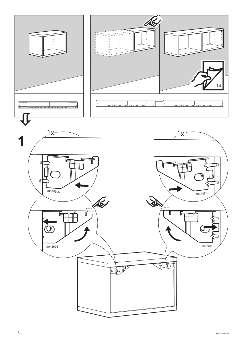 Assembly instructions for IKEA Besta suspension rail silver color | Page 8 - IKEA BESTÅ wall-mounted cabinet combination 294.407.96