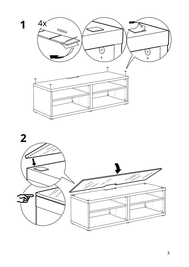 Assembly instructions for IKEA Besta top panel for tv glass white light green | Page 3 - IKEA BESTÅ top panel for TV 505.407.65