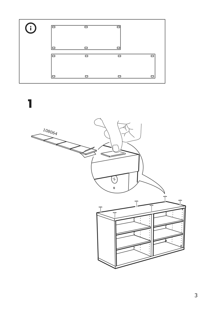 Assembly instructions for IKEA Besta top panel oak veneer | Page 3 - IKEA BESTÅ storage combination w doors/drawers 593.876.84