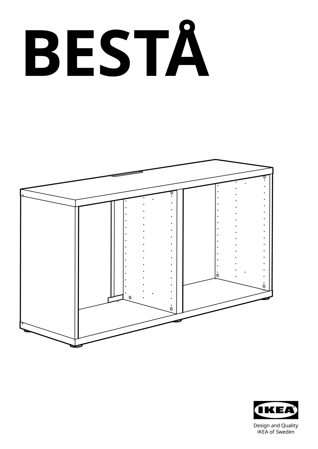 Assembly instructions for IKEA Besta tv unit black brown | Page 1 - IKEA BESTÅ TV bench with doors and drawers 694.359.34