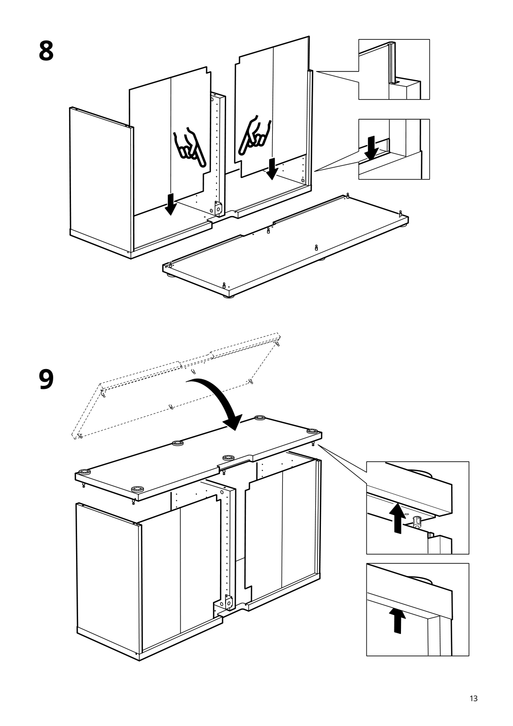 Assembly instructions for IKEA Besta tv unit black brown | Page 13 - IKEA BESTÅ TV bench with doors and drawers 194.359.36