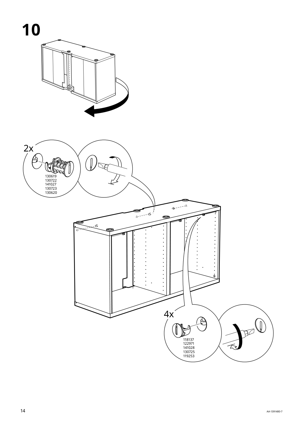 Assembly instructions for IKEA Besta tv unit black brown | Page 14 - IKEA BESTÅ TV bench with doors and drawers 794.013.49