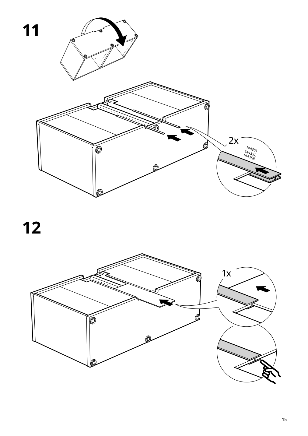 Assembly instructions for IKEA Besta tv unit black brown | Page 15 - IKEA BESTÅ TV bench with doors and drawers 694.359.34