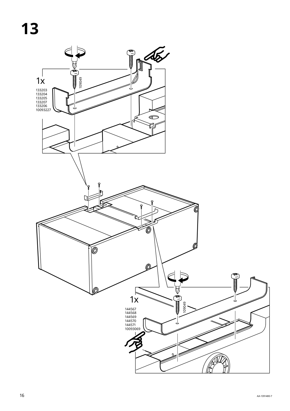 Assembly instructions for IKEA Besta tv unit black brown | Page 16 - IKEA BESTÅ TV bench with doors and drawers 794.013.49