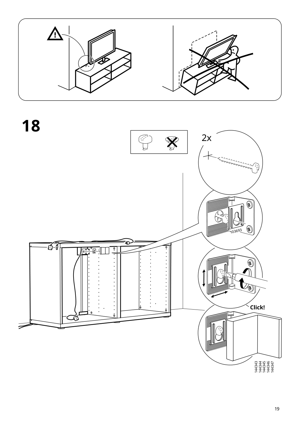 Assembly instructions for IKEA Besta tv unit black brown | Page 19 - IKEA BESTÅ TV bench with doors and drawers 994.359.37